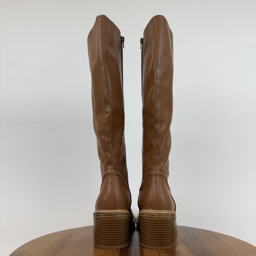 Womens Steven New York Calda Brown Faux Leather Knee High‎ Riding Boots Size 9.5 - Picture 8 of 10